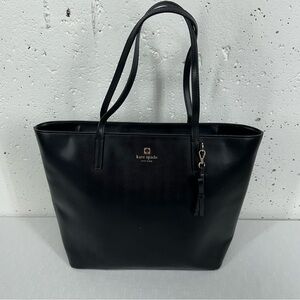 Kate Spade New Yorker Sawyer Street Black Leather Tote Bag Purse